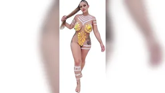 Tiktok latin woman bodypaint walk 4k #9