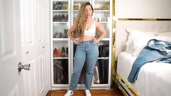 ♥️♥️♥️♥️♥️♥️ WHAT A DISASTER w/ @abercrombie Curve Love Line Denim Try On | Midsize Curvy Size 8-10 #10