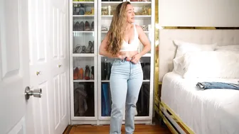 ♥️♥️♥️♥️♥️♥️ WHAT A DISASTER w/ @abercrombie Curve Love Line Denim Try On | Midsize Curvy Size 8-10 #8