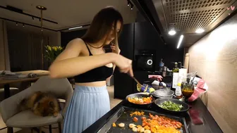 KatiaBang Cooking Stream #9 - How to make Shrimps with vegetables? #10