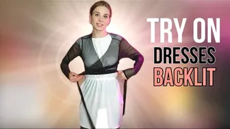 Harmony of light and style: Try on dresses backlit #1