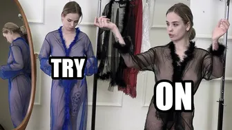 In English. TINY ROBES???? Try on Haul