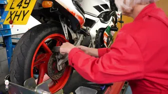 CBR400RR rear brake cleaning cleaning and flushing #2