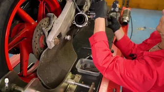 CBR400RR rear brake cleaning cleaning and flushing #3