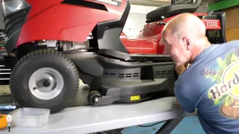 How To Repair A Bent Mower Deck on a Mountfield 1530H #10