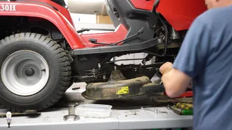 How To Repair A Bent Mower Deck on a Mountfield 1530H #5