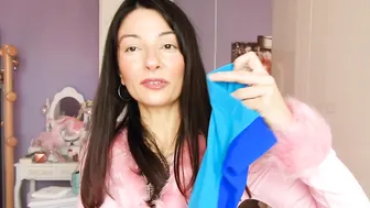 Diana prova i collant no-brand coprenti bicolor blu e azzurro #2