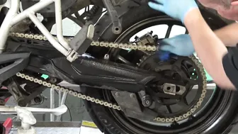 Tiger 800 Maintenance: Cleaning, lubricating and tightening your chain. #5