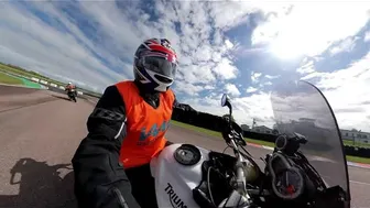 Gary riding around Thruxton