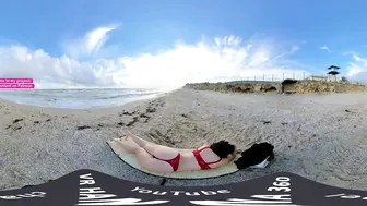 Frisky girl on a wild beach | virtual reality 4K #4