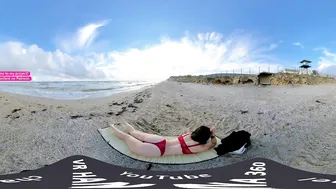 Frisky girl on a wild beach | virtual reality 4K #5