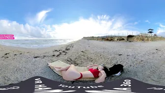 Frisky girl on a wild beach | virtual reality 4K #6