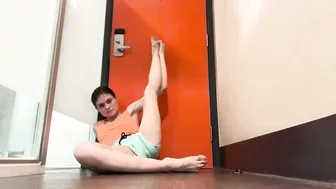 Yoga art — legs flexibility flow with chair #4