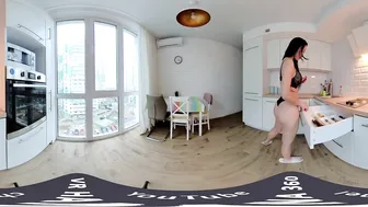 Without clothes she came into the kitchen | virtual reality 4K #9