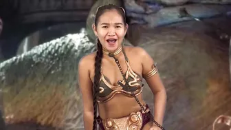 Filipina Pea In Slave Leia Metal Bikini #6