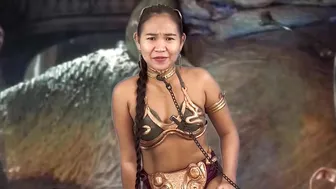 Filipina Pea In Slave Leia Metal Bikini #7