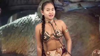 Filipina Pea In Slave Leia Metal Bikini #8