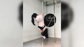 Asian Bikini Pole Dancer - Improving Through Practice #4