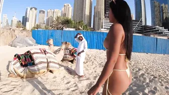 Colombian Bikini Model Riding A Camel #2