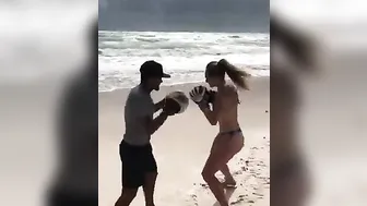 Beach Bikini Boxing Training (Rocky Theme) #2