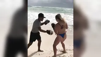 Beach Bikini Boxing Training (Rocky Theme) #6