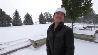 Filipina Snow Workout In Black Bikini #2