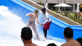 Thong Bikini Surf Lesson At Water Park #3