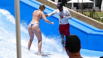 Thong Bikini Surf Lesson At Water Park #9