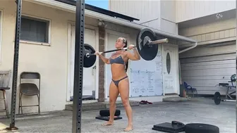 Sexy Bikini Woman Power Lifting Outdoors #1