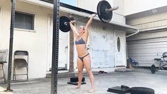 Sexy Bikini Woman Power Lifting Outdoors #7