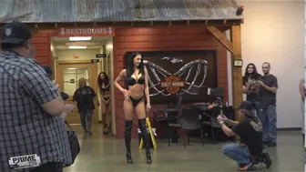 Bikini Models At Harley Davidson Store #1