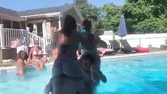 Friendly Bikini Pool Wrestling #9