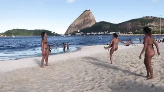 Brazilian Women Thong Bikini Foot Volley Practice #3