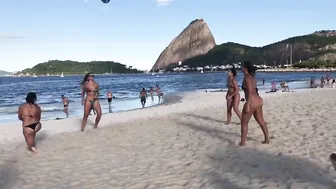 Brazilian Women Thong Bikini Foot Volley Practice #5