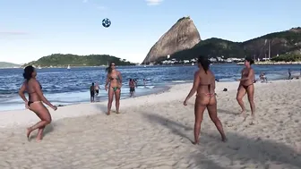 Brazilian Women Thong Bikini Foot Volley Practice #6