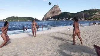 Brazilian Women Thong Bikini Foot Volley Practice #7