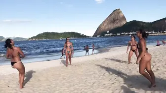 Brazilian Women Thong Bikini Foot Volley Practice #9