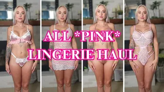 ALL *PINK* LINGERIE TRY ON + review