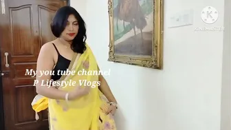 Saree Draping/ With out blause and petticoat low waist saree Draping vlog ♥️♥️#minivlog #sareedrapping #1