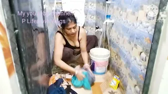 Washing clothes with petticoat blouse #cleaning #indianvlogger #plifestylevlogs #viralvideo #1