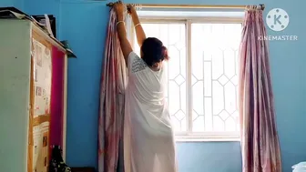 New curtains laga rahi hu???? #cleaningroutine #cleaning #minivlog #curtains