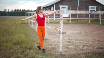 Harmonious Stretching: Yoga with Majestic Horses in 8K Nature #9