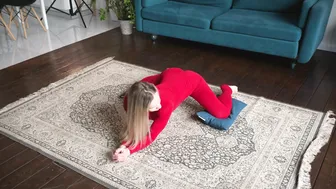 Yoga Stretching on a Carpet in Real 8K #2