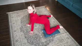 Yoga Stretching on a Carpet in Real 8K #4